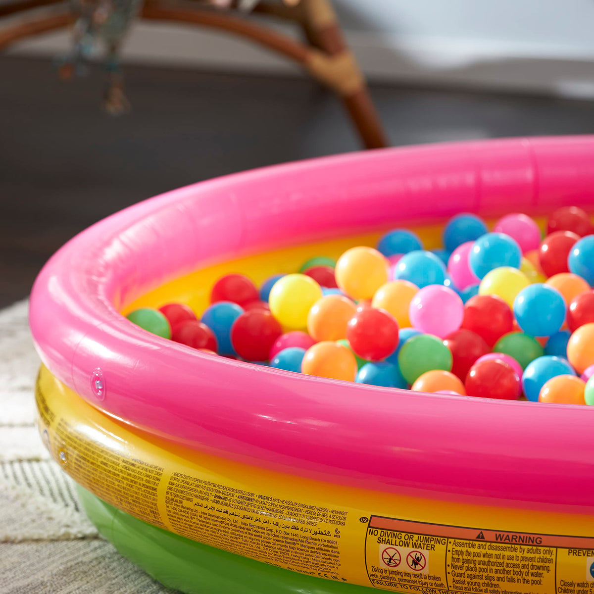 Intex Kiddie Pool Sunset Glow design adds color and play value to any yard.