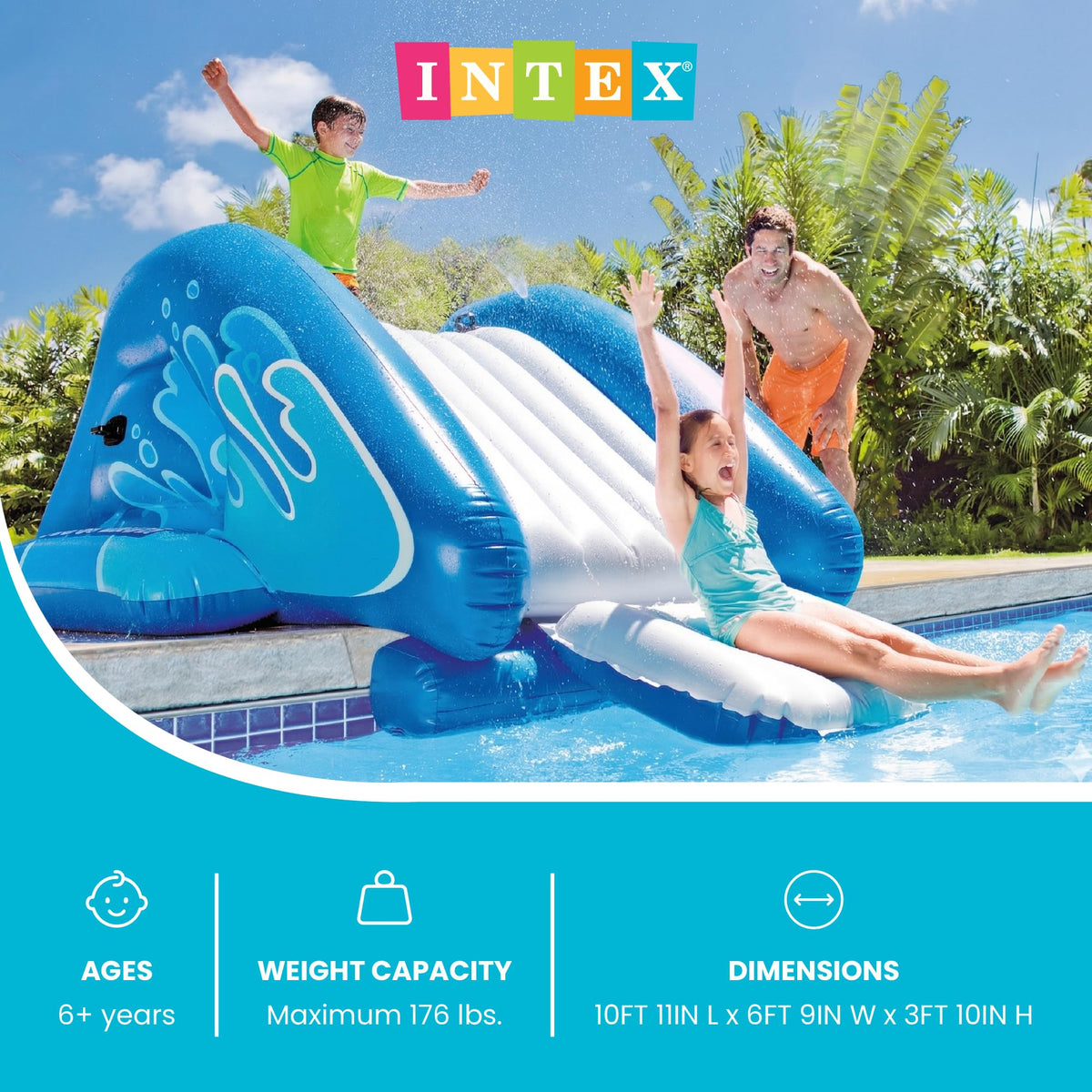 Intex Kool Splash climbing steps with safety grip for confident ascent.