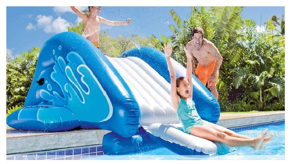 Intex Kool Splash pool slide storage view illustrating easy packing after play