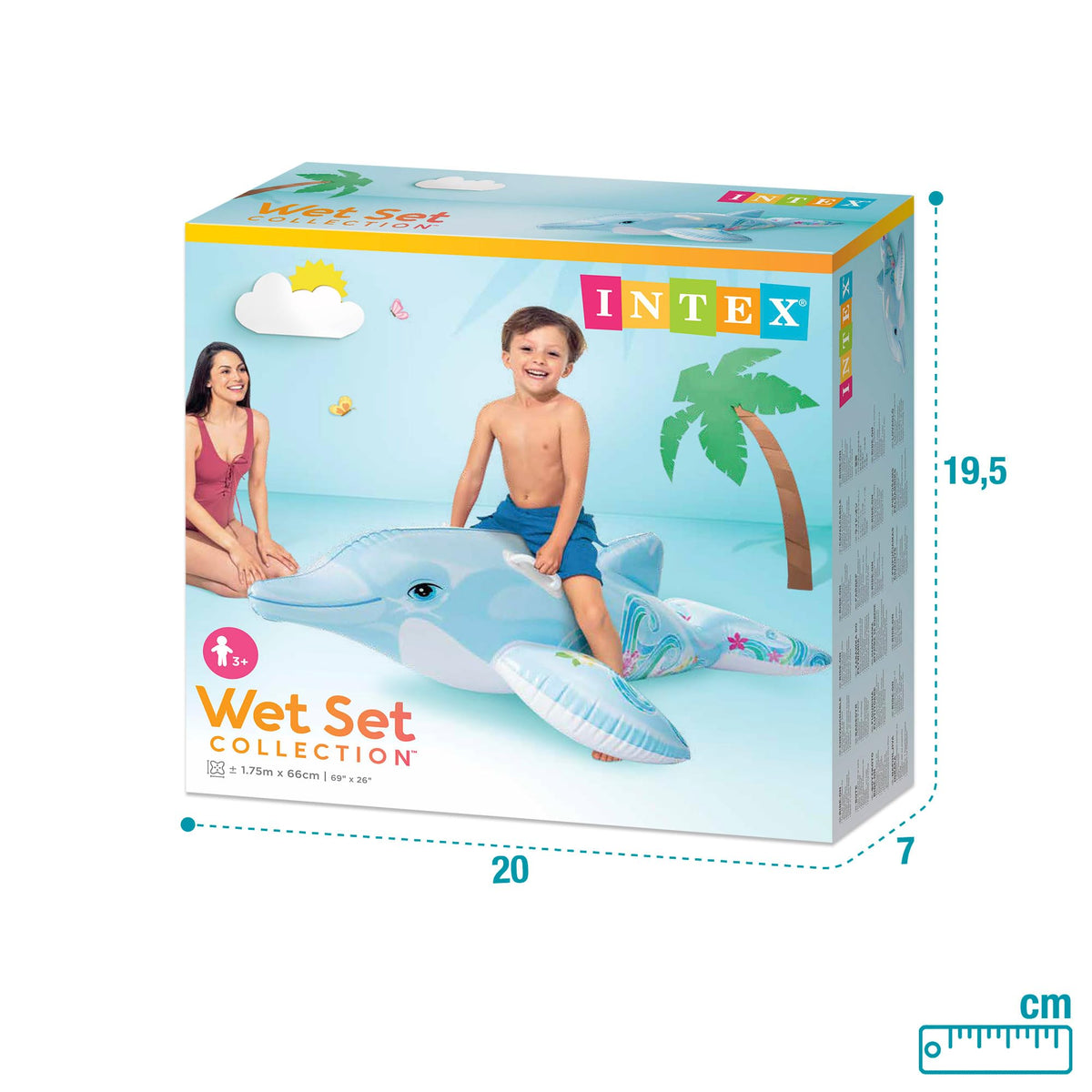 Intex Lil Dolphin packaging and setup ready for quick use.