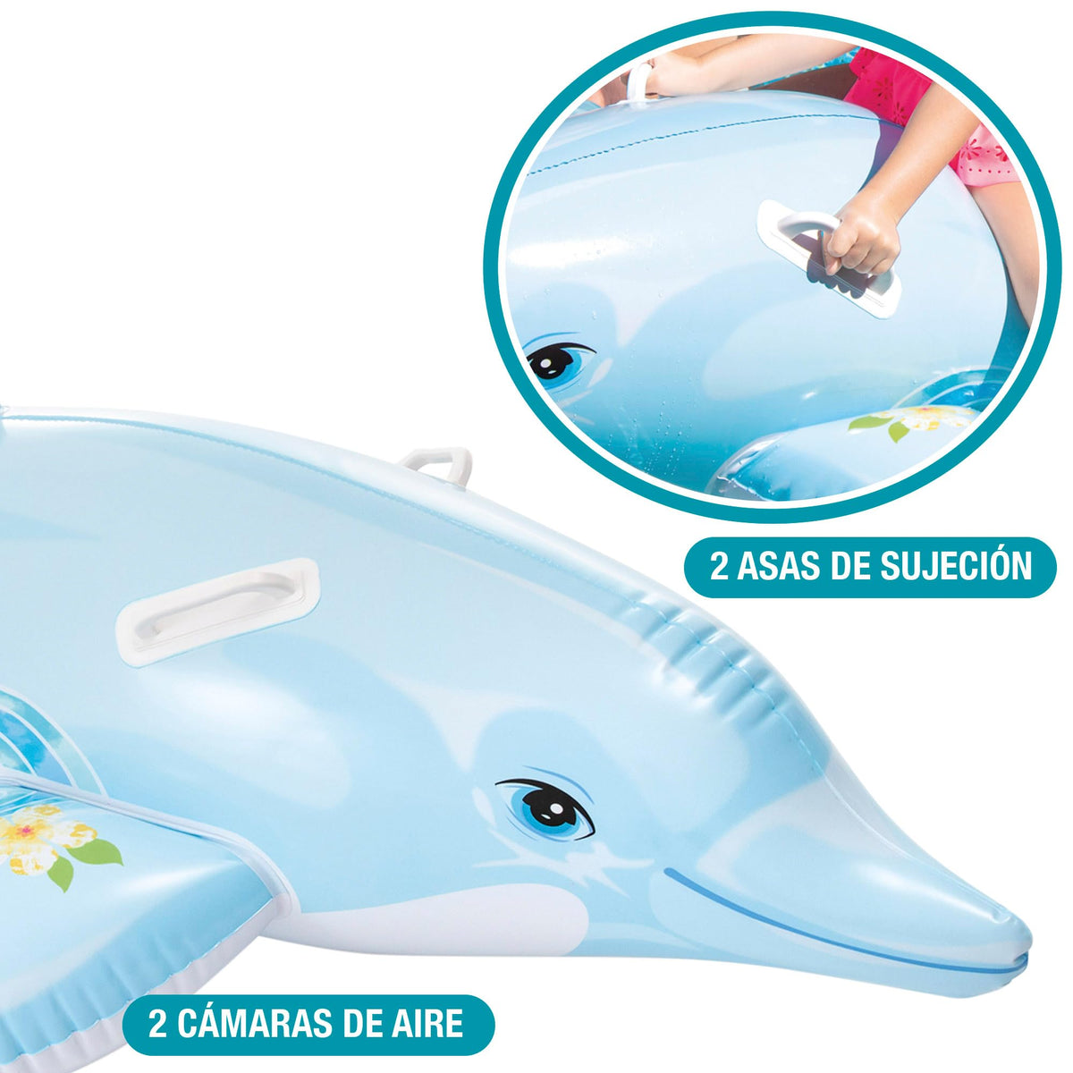 Intex Lil Dolphin side view highlights durable construction for splashy play.