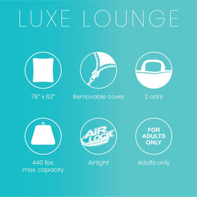 Intex Luxe Lounge mat features dual inner air chambers for added stability.