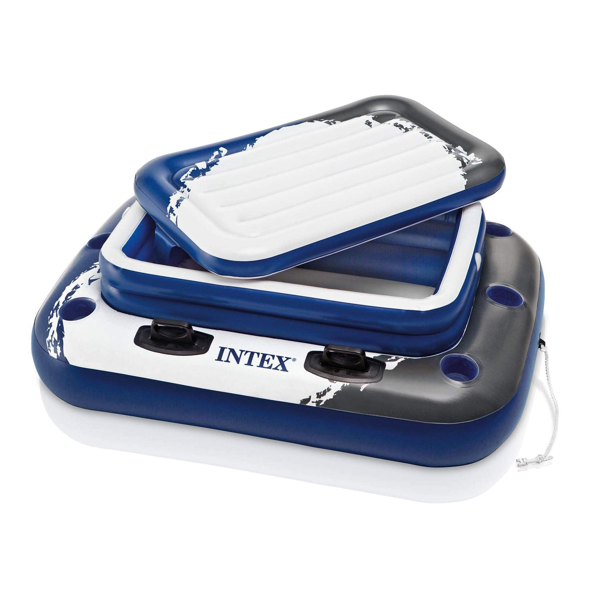 Intex Mega Chill II 72-can cooler float with lid for lake and pool parties
