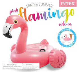 Intex Pink Flamingo float illustrating 88 lb weight capacity for kids.