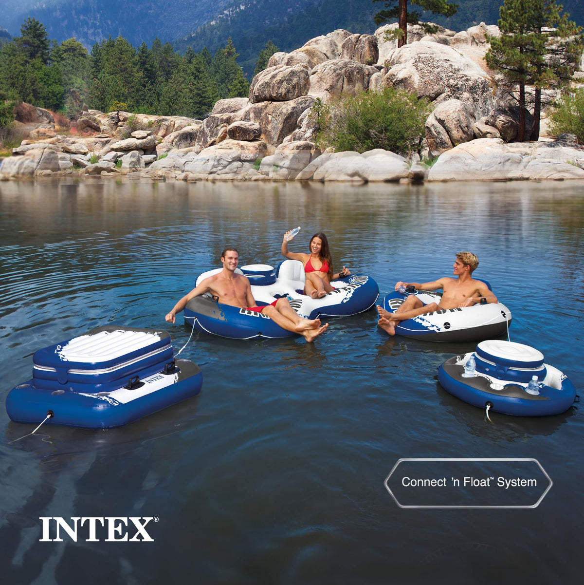 Intex River Run 1 53'' tube with heavy-duty handles for easy boarding.