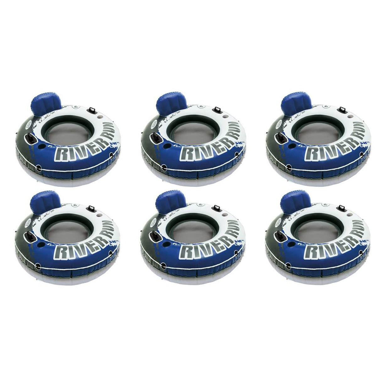 Intex River Run 1 53'' tube lake side view with heavy-duty handles for secure grip.