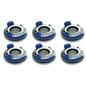 Intex River Run 1 53'' tube lake side view with heavy-duty handles for secure grip.