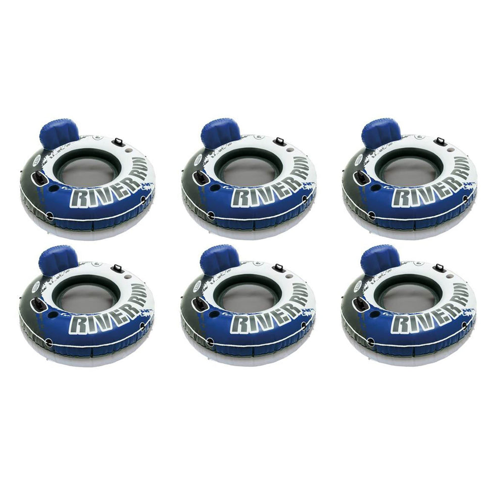 Intex River Run 1 53'' tube lake side view with heavy-duty handles for secure grip.