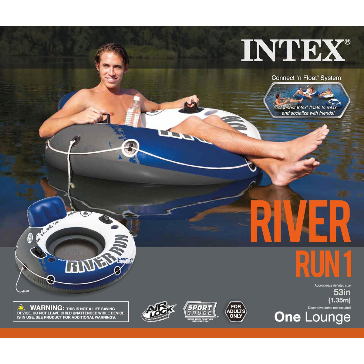 Intex River Run dual handles aid stable entry and exit from the float.