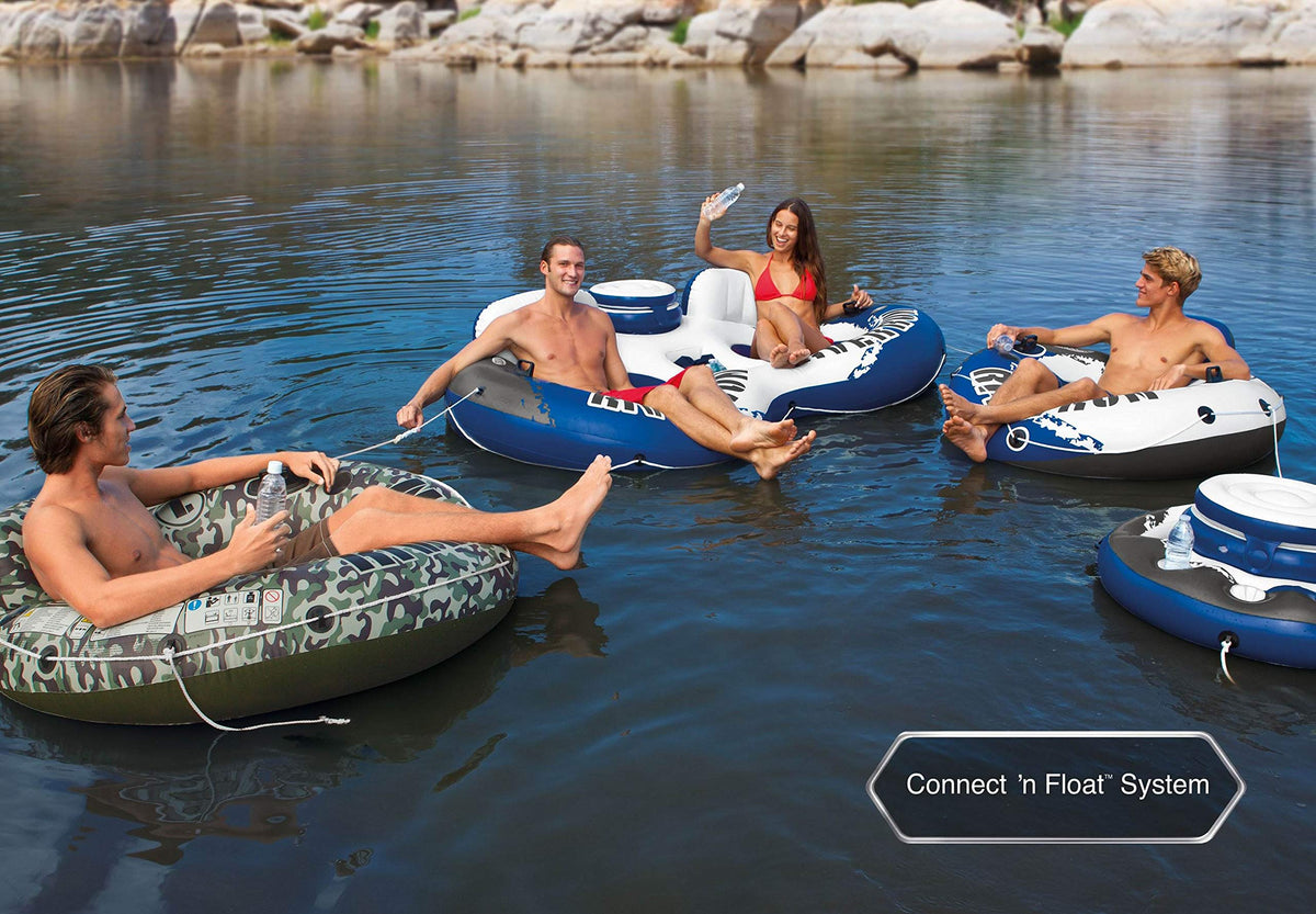 Intex River Run II adult-size interior provides comfortable space for relaxing floats.