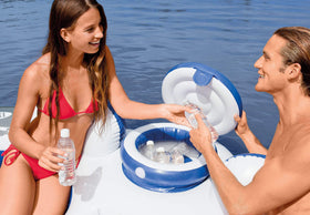 Intex River Run II inflation-ready design enables quick setup on shore.