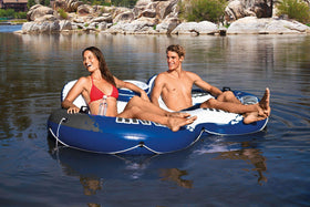 Intex River Run II mesh bottom keeps you cool on hot days.