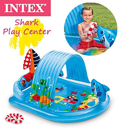 Intex Shark Play Center ring toss rings for playful games in the yard.