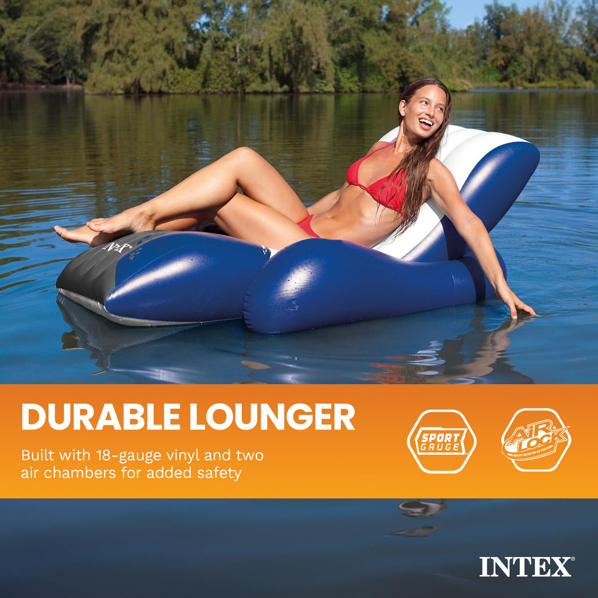 Intex side cup holders keep drinks within easy reach.