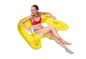 Intex Sit N Float measures 60 by 39 inches for roomy lounging.