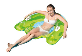 Intex Sit N Float inflatable lounge with backrest for relaxed poolside seating.
