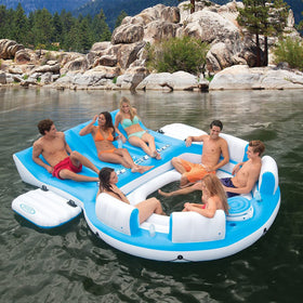 Intex Relaxation Island Lounger highlights six cup holders for guests.