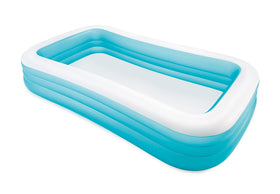 Intex Swim Center showing three inflation chambers for quick setup.