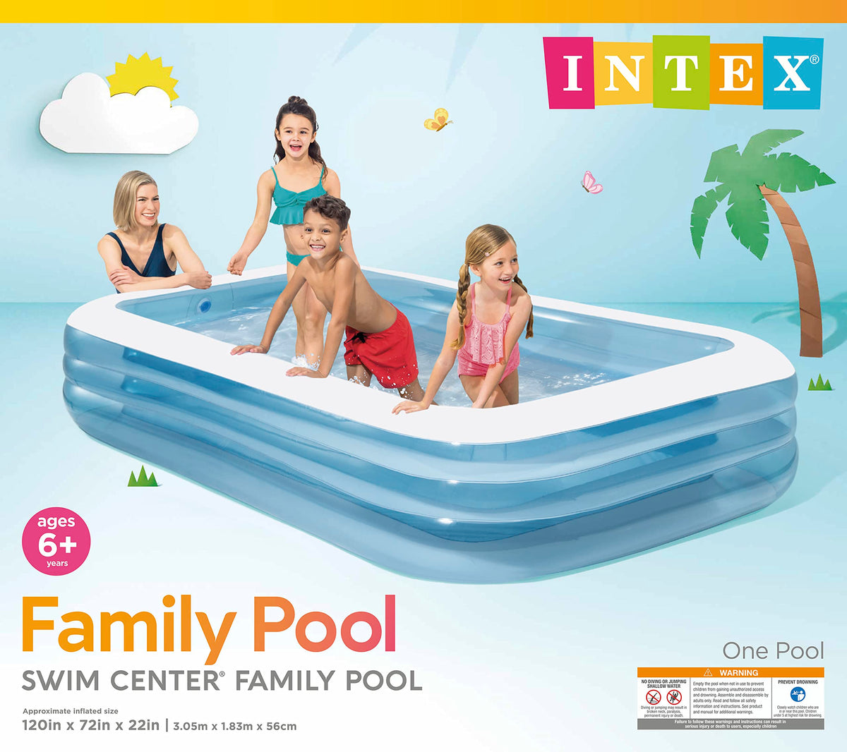 Intex Swim Center family-friendly inflatable pool ideal for hot days.