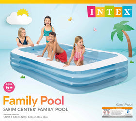 Intex Swim Center family-friendly inflatable pool ideal for hot days.