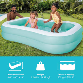 Intex Swim Center pool with kids enjoying water play