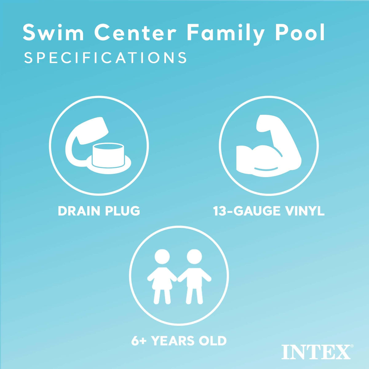 Intex Swim Center pool filled with clear water for safe splash