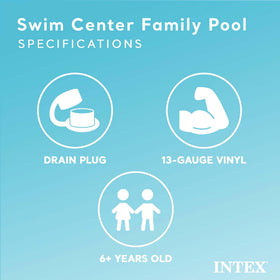 Intex Swim Center pool filled with clear water for safe splash