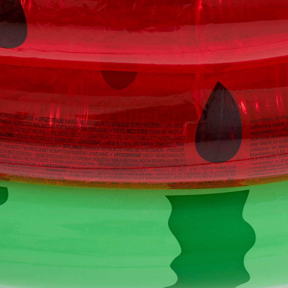 Intex watermelon pool durable 3-ring construction reinforces playtime.