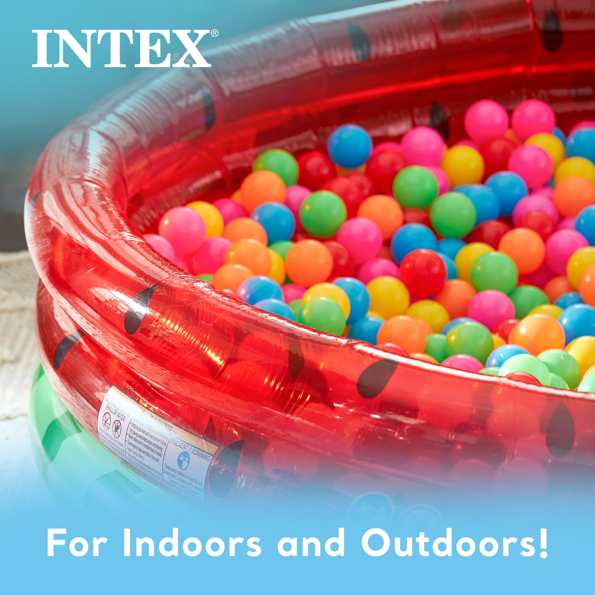 Intex watermelon pool toddler-friendly design suits ages 2 and up.