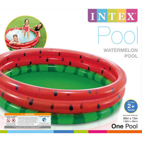 Intex watermelon pool water capacity supports refreshing sessions.
