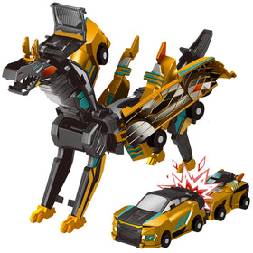 Intoypad collision transforming dinosaur car toy front view shows engaging two-in-one play.
