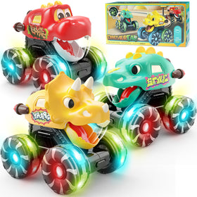 Intoypad red dinosaur truck with chomping mouth for engaging crawl play.