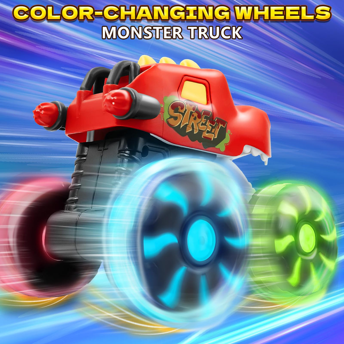 Intoypad yellow horned dino car with glow LED wheels for bright fun.