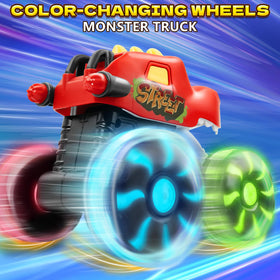 Intoypad yellow horned dino car with glow LED wheels for bright fun.