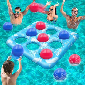 Intoypad tropical leaves tic tac toe board floats for family pool fun