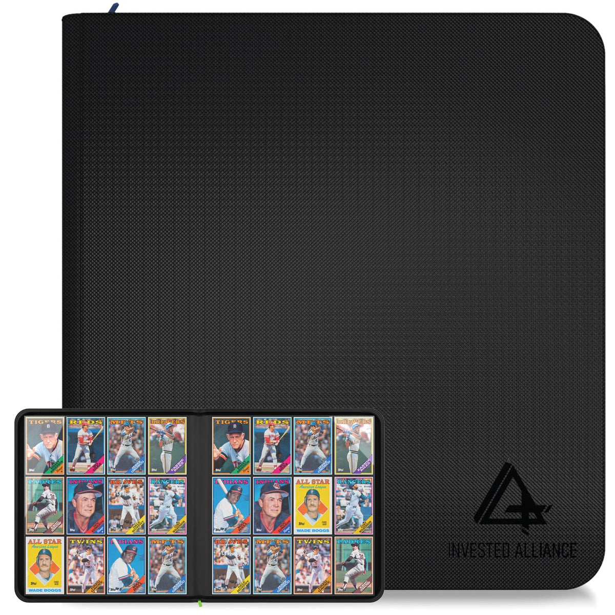 Invested Alliance binder with water-resistant cover protects cards on the go