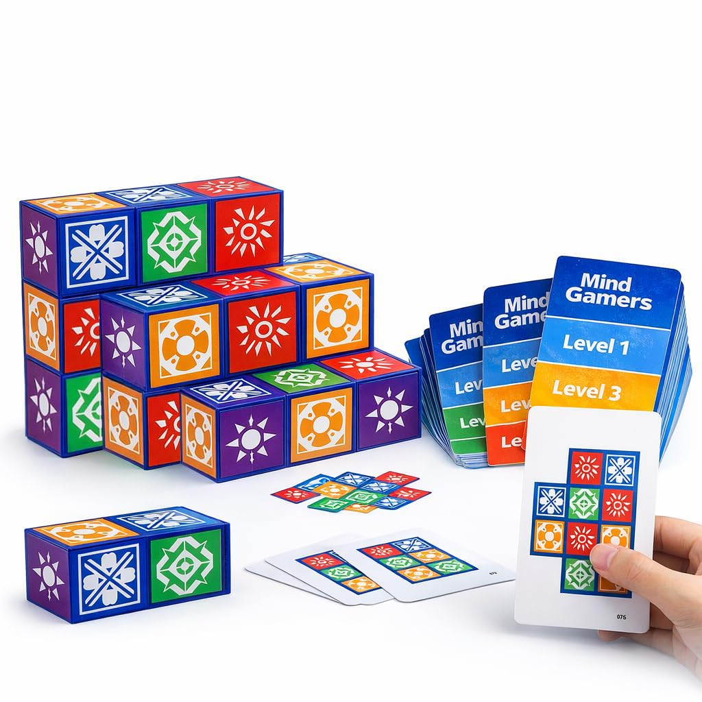 IORNBEAU puzzle matching game front view with colorful blocks for engaging family play.