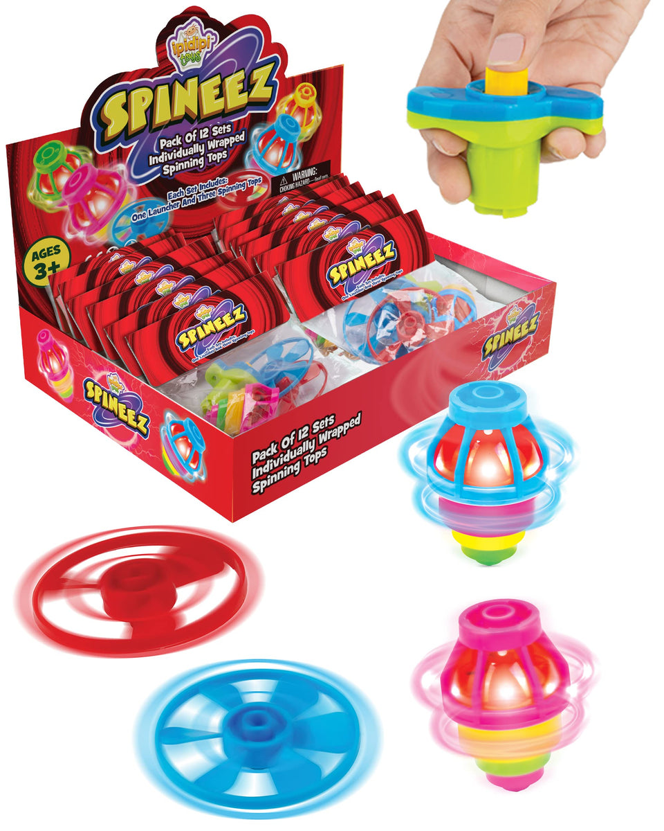 IPIDIPI TOYS Spineez UFO top in red lights up during play for party entertainment