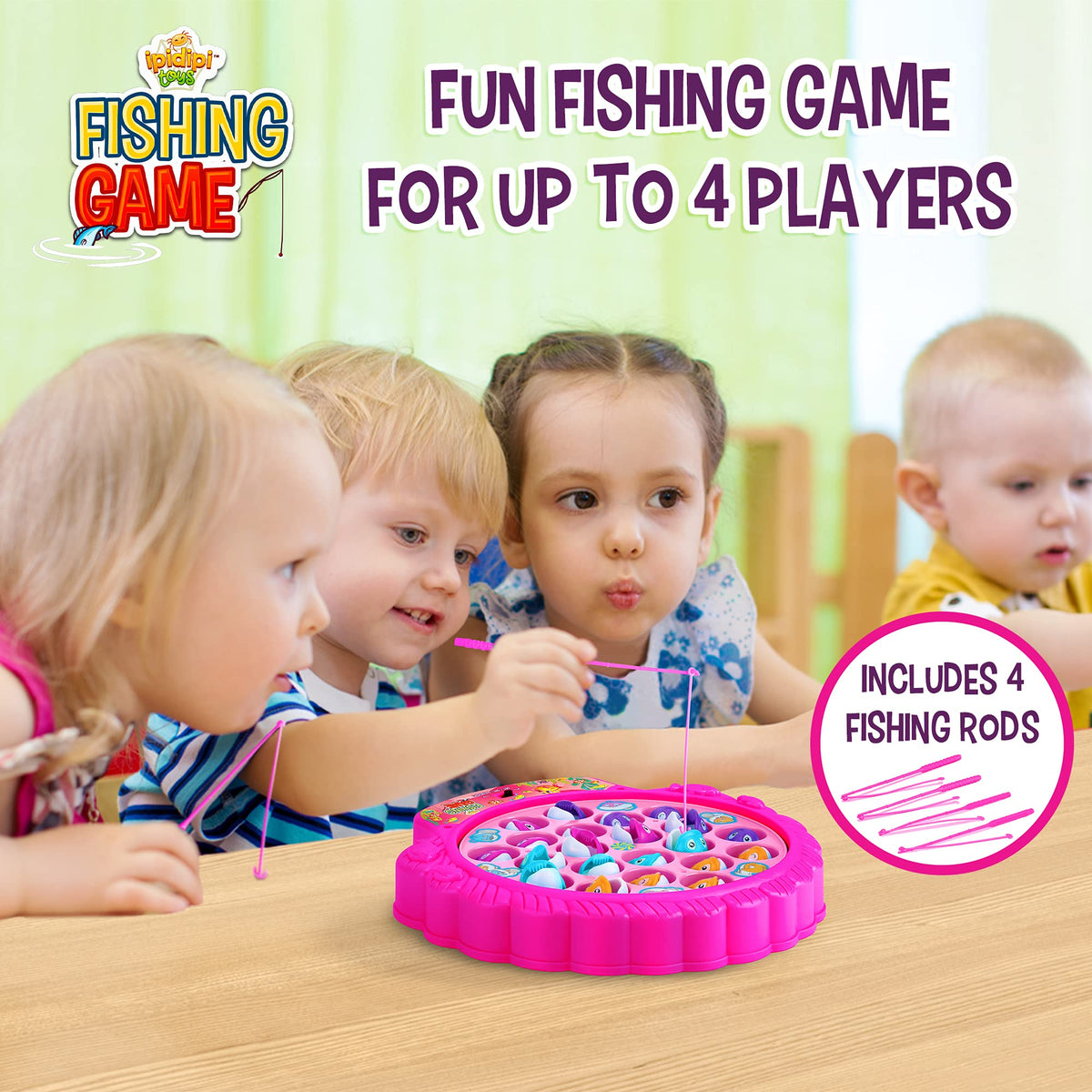Four poles support multiplayer play for families and friends.