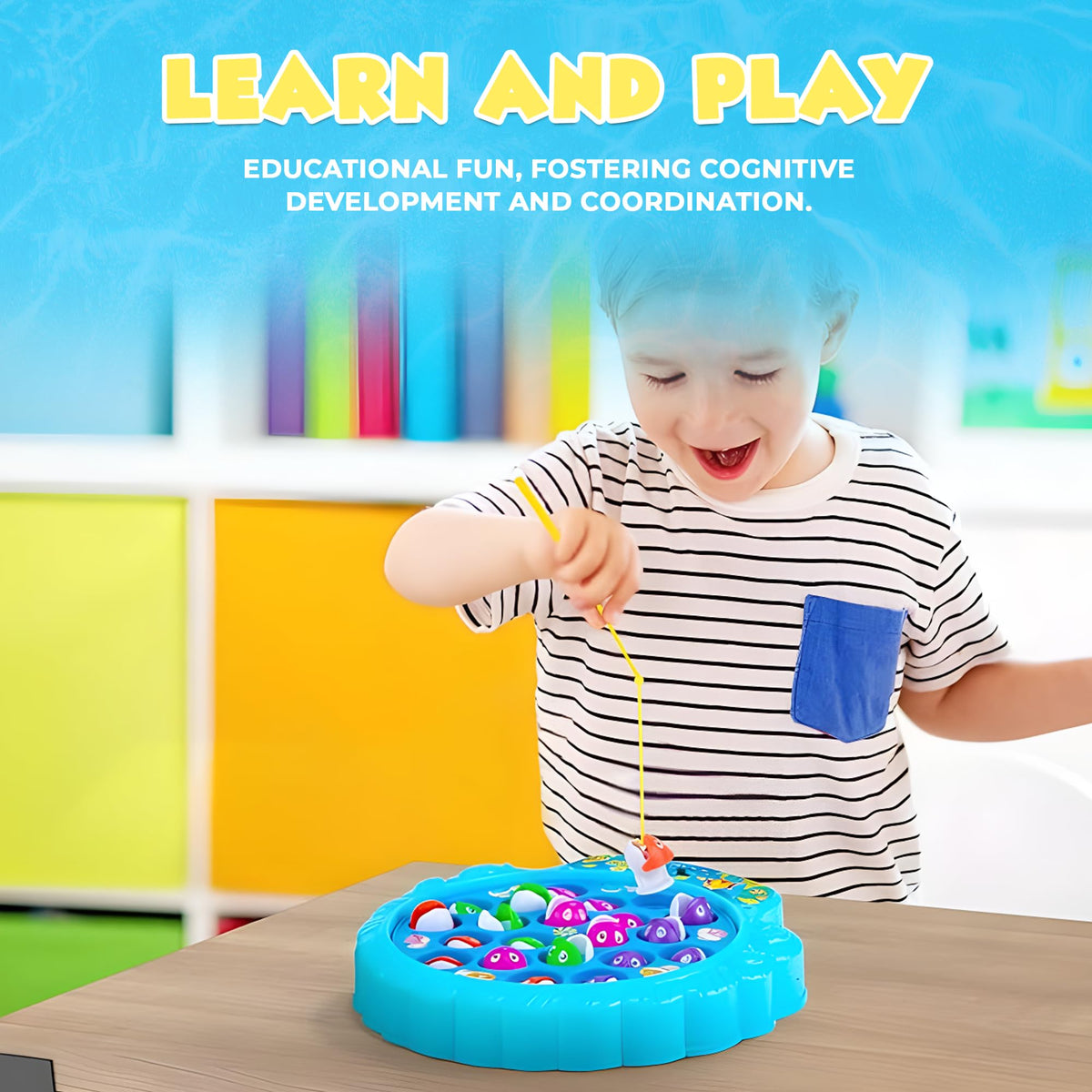 Kids playing IPIDIPI TOYS fishing game fostering focus and teamwork
