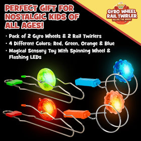 IPIDIPI TOYS gyro wheel glows while spinning for visual stimulation.