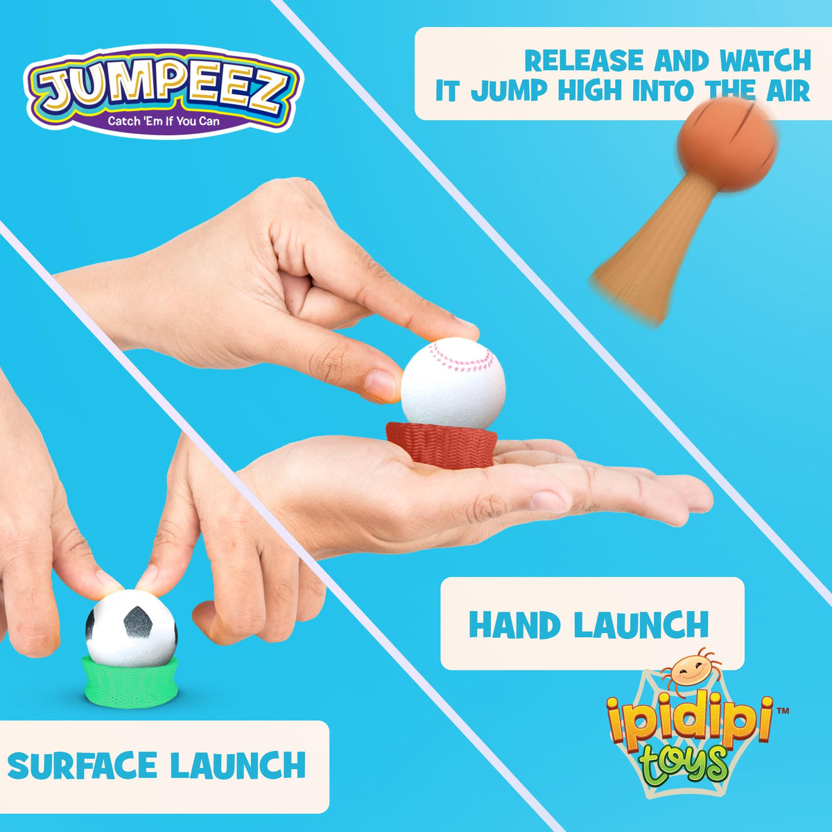 IPIDIPI TOYS Jumpeez basketball-style mini popper for quick launches