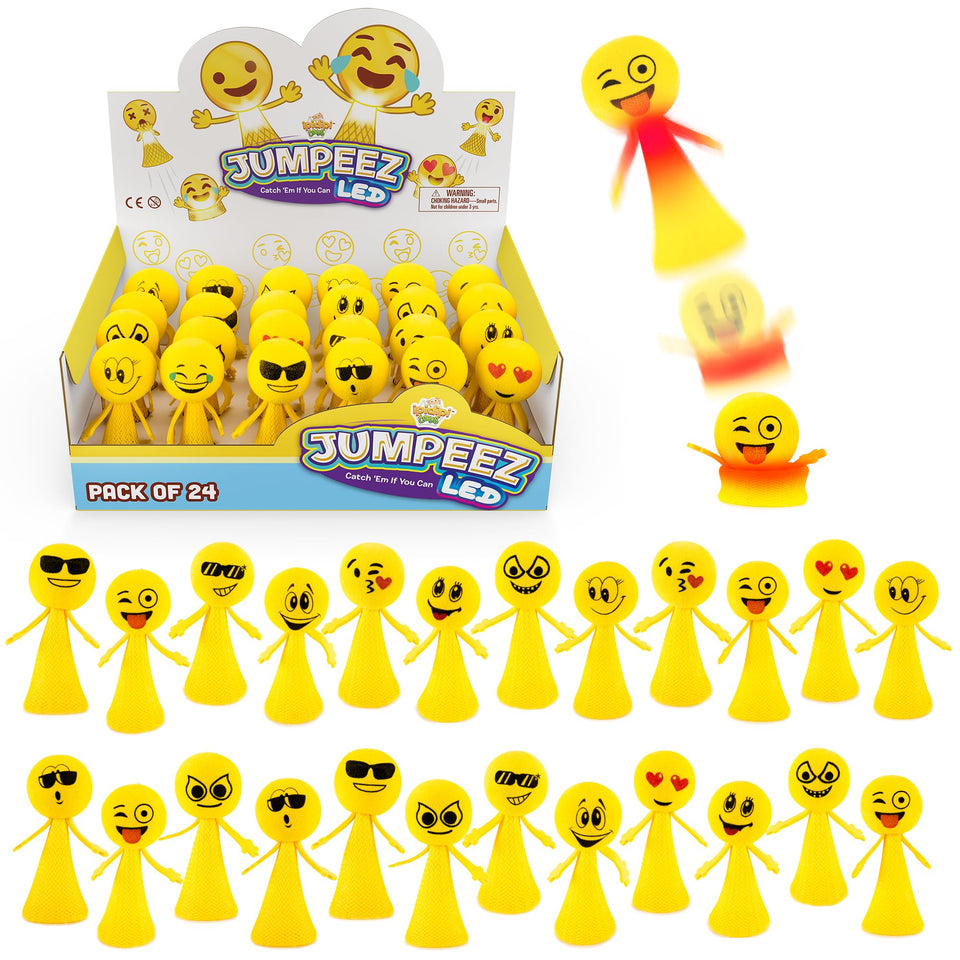 IPIDIPI TOYS Jumpeez LED Rocket Poppers action closeup showing glow and bounce for party fun