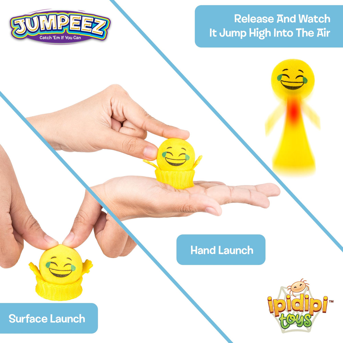 IPIDIPI TOYS Jumpeez LED Rocket Poppers in air with bright light for party moments