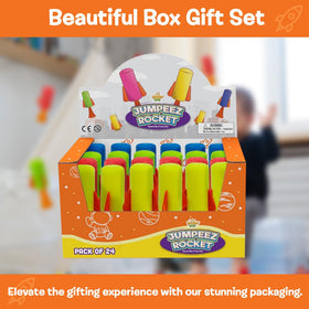 IPIDIPI TOYS Jumpeez rocket poppers used in a classroom activity.
