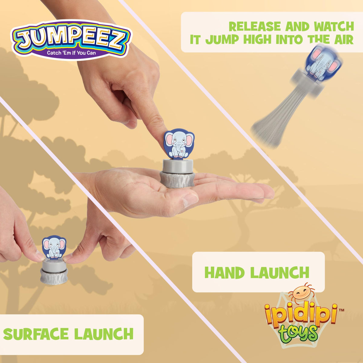 IPIDIPI TOYS Jumpeez safari rocket popper Party favors for birthdays