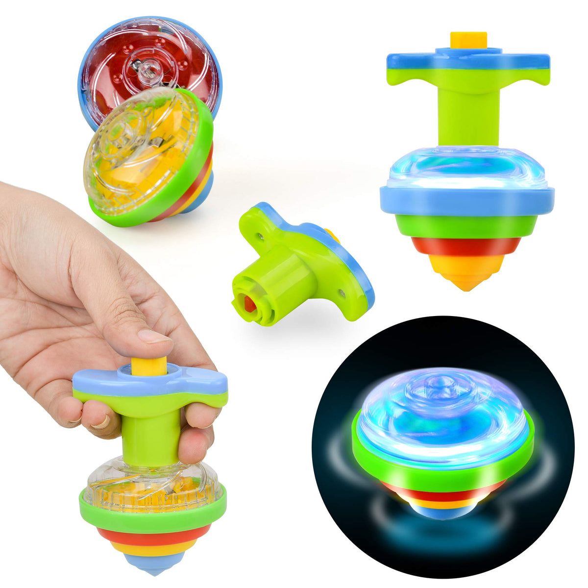 IPIDIPI TOYS Spineez blue light-up top night glow showcases easy group play