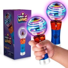 IPIDIPI TOYS spinning light-up wand with glowing globe for magical play.