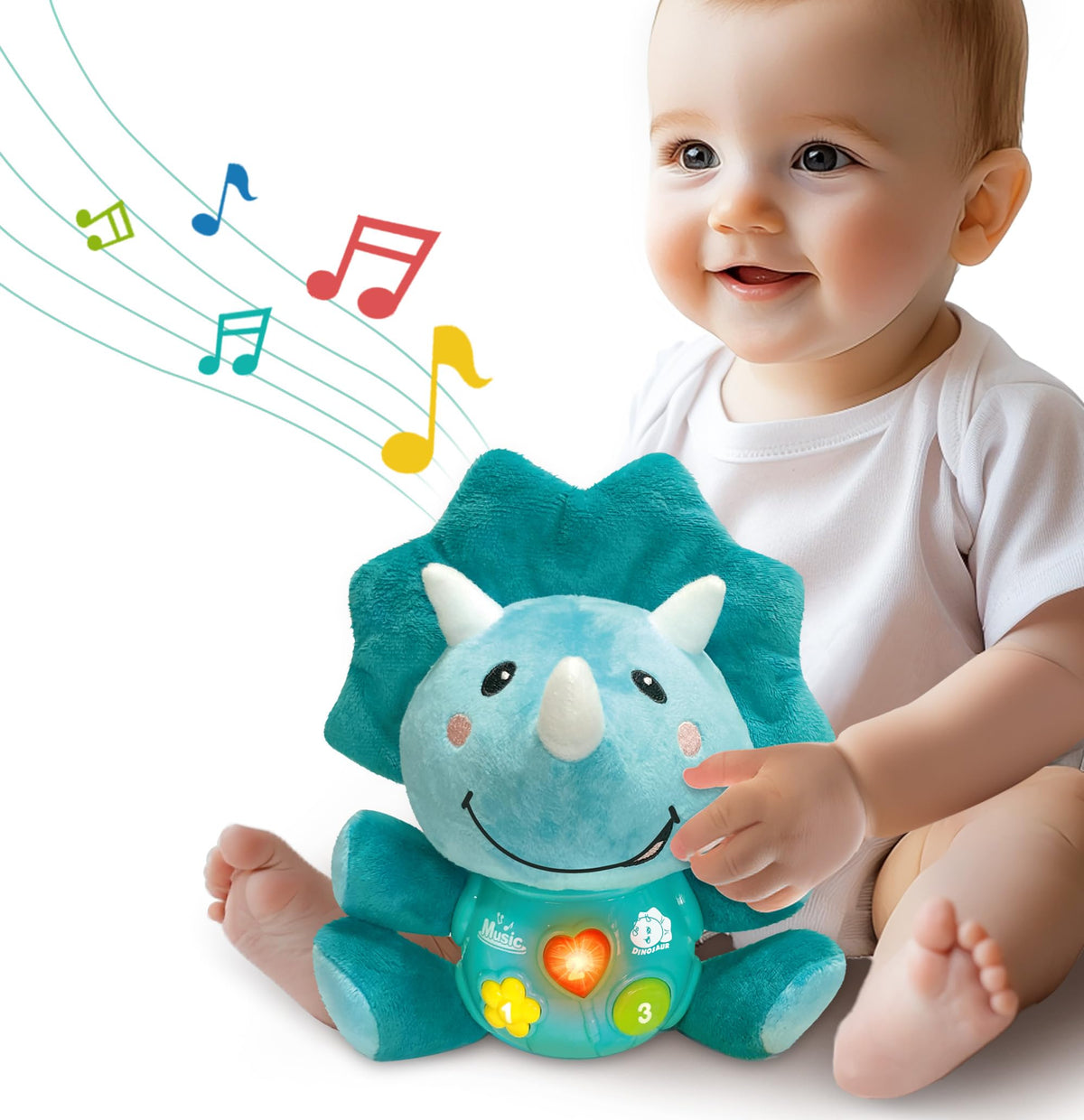 iplay baby dinosaur plush musical toy offers soft fabric and newborn comfort