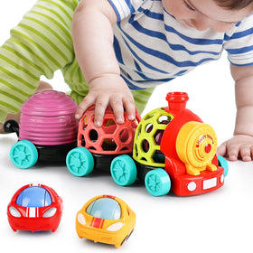 iplay baby train assembly: safe, grip-friendly pieces for push-along fun